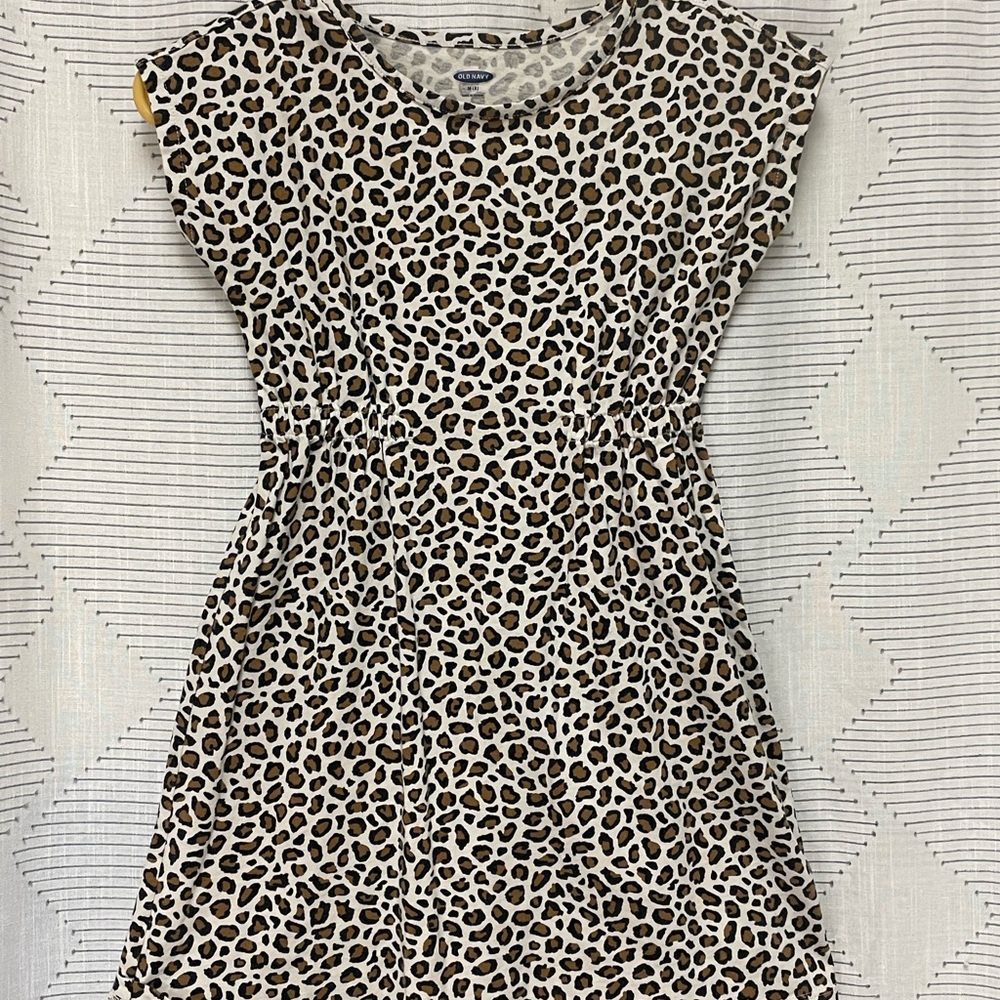 Old Navy Leopard Print Kids Dress Size 8 Girls
